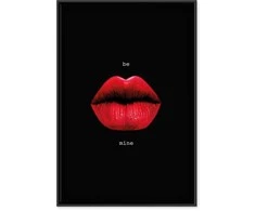 Artgeist Paveikslas - Raudona Lips (1-part) - Juodas Background with English Text