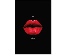 Artgeist Paveikslas - Raudona Lips (1-part) - Juodas Background with English Text