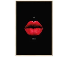 Artgeist Paveikslas - Raudona Lips (1-part) - Juodas Background with English Text