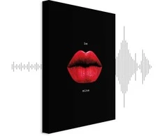 Artgeist Paveikslas - Raudona Lips (1-part) - Juodas Background with English Text