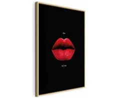Artgeist Paveikslas - Raudona Lips (1-part) - Juodas Background with English Text