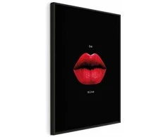 Artgeist Paveikslas - Raudona Lips (1-part) - Juodas Background with English Text