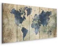 Artgeist Paveikslas - Retro Map (5 Parts) Narrow