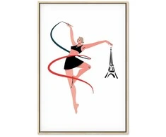Artgeist Paveikslas - Rhythmic Gymnastics - Illustration of a Woman With a Ribbon