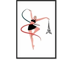 Artgeist Paveikslas - Rhythmic Gymnastics - Illustration of a Woman With a Ribbon