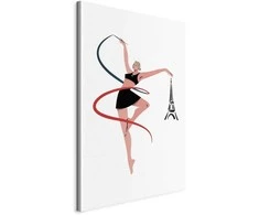 Artgeist Paveikslas - Rhythmic Gymnastics - Illustration of a Woman With a Ribbon
