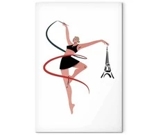 Artgeist Paveikslas - Rhythmic Gymnastics - Illustration of a Woman With a Ribbon