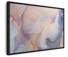Artgeist Paveikslas - Rožinė and mėlynas marble - abstract watercolour with auksinis accents