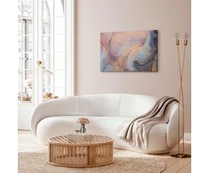 Artgeist Paveikslas - Rožinė and mėlynas marble - abstract watercolour with auksinis accents