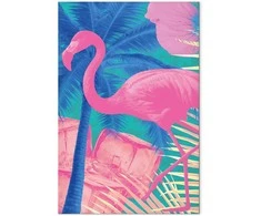 Artgeist Paveikslas - Rožinė Flamingo - Abstract Flamingo Against Palms and Ice Cubes