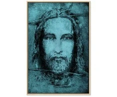 Artgeist Paveikslas - Shroud of Turin in Turqoise (1 Part) Vertical