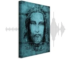 Artgeist Paveikslas - Shroud of Turin in Turqoise (1 Part) Vertical
