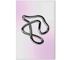 Artgeist Paveikslas - Sidabrinis Intricacies - Fluid Metallic Figure on a Gradient Background