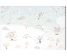 Artgeist Paveikslas - Sky with Balloons - Balloons in Subdued Colors Flying in the Sky Among Clouds Rainbows and Stars