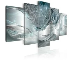 Artgeist Paveikslas - Sparkling Dandelions (5 Parts) Mėlyna Wide
