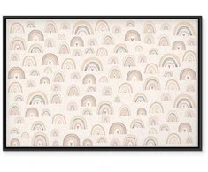 Artgeist Paveikslas - Spring - Pastel Rainbows with Hearts on a Rainy Day