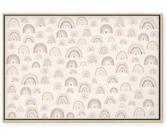 Artgeist Paveikslas - Spring - Pastel Rainbows with Hearts on a Rainy Day