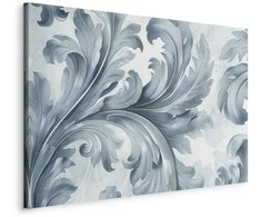 Artgeist Paveikslas - Stone Baroque Ornaments in Light Shades of Gray-Mėlyna