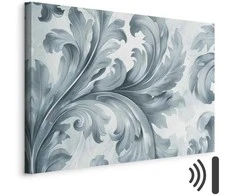Artgeist Paveikslas - Stone Baroque Ornaments in Light Shades of Gray-Mėlyna
