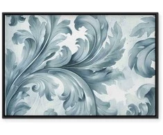 Artgeist Paveikslas - Stone Baroque Ornaments in Light Shades of Gray-Mėlyna