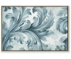 Artgeist Paveikslas - Stone Baroque Ornaments in Light Shades of Gray-Mėlyna