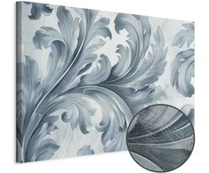 Artgeist Paveikslas - Stone Baroque Ornaments in Light Shades of Gray-Mėlyna
