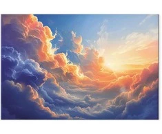 Artgeist Paveikslas - Sunset Over a Cloudy Sea: A Wonderful Symphony of Colors