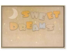 Artgeist Paveikslas - Sweet Dreams - Pastel Inscription Surrounded by the Moon and Stars