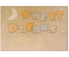 Artgeist Paveikslas - Sweet Dreams - Pastel Inscription Surrounded by the Moon and Stars