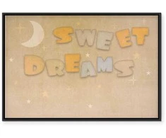Artgeist Paveikslas - Sweet Dreams - Pastel Inscription Surrounded by the Moon and Stars