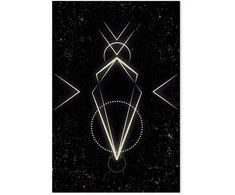 Artgeist Paveikslas - Symmetry of Shapes (1-part) - Graphic Motif in Juodas Shade
