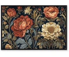 Artgeist Paveikslas - Tapestry Large Flowers Retro Floral Motif in Kilim Style