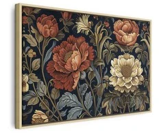 Artgeist Paveikslas - Tapestry Large Flowers Retro Floral Motif in Kilim Style