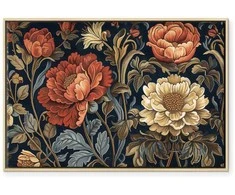 Artgeist Paveikslas - Tapestry Large Flowers Retro Floral Motif in Kilim Style