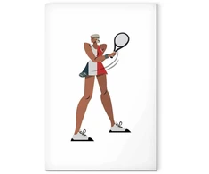 Artgeist Paveikslas - Tennis Player With a Racket on a Light Background - Illustration