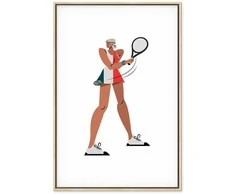 Artgeist Paveikslas - Tennis Player With a Racket on a Light Background - Illustration