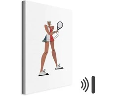 Artgeist Paveikslas - Tennis Player With a Racket on a Light Background - Illustration