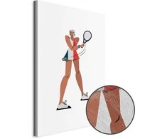 Artgeist Paveikslas - Tennis Player With a Racket on a Light Background - Illustration