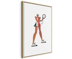 Artgeist Paveikslas - Tennis Player With a Racket on a Light Background - Illustration
