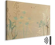 Artgeist Paveikslas - Tiny Bird - Colorful Grasses in Golden Shades of Sunset