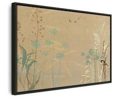 Artgeist Paveikslas - Tiny Bird - Colorful Grasses in Golden Shades of Sunset