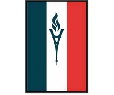 Artgeist Paveikslas - Torch Against the Backdrop of the French Flag