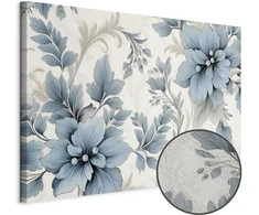 Artgeist Paveikslas - Turquoise Flowers in Retro Ambience Floristic Ornaments