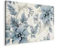 Artgeist Paveikslas - Turquoise Flowers in Retro Ambience Floristic Ornaments