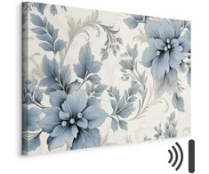 Artgeist Paveikslas - Turquoise Flowers in Retro Ambience Floristic Ornaments