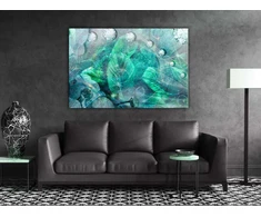Artgeist Paveikslas - Turquoise Leaves (1 Part) Wide