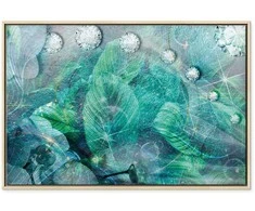 Artgeist Paveikslas - Turquoise Leaves (1 Part) Wide