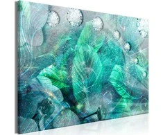 Artgeist Paveikslas - Turquoise Leaves (1 Part) Wide