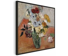 Artgeist Paveikslas - Vincent Van Gogh – Stilllife with Japanese vase, roses and anemones