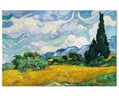 Artgeist Paveikslas - Vincent Van Gogh – Wheat Field with Cypresses